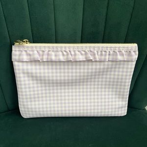 NWOT Stoney Clover Lane Lavender Ruffle Flat Pouch from Pastel Picnic Collection